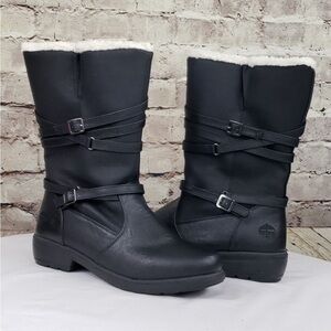 totes Black Faux Fur Lined Winter Boots